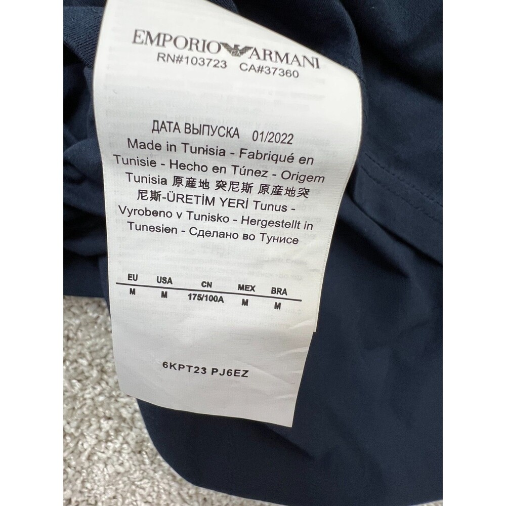 Emporio Armani T-Shirt Men's Luxury Big Logo Classic Italy Size M Navy Blue - Picture 8 of 9